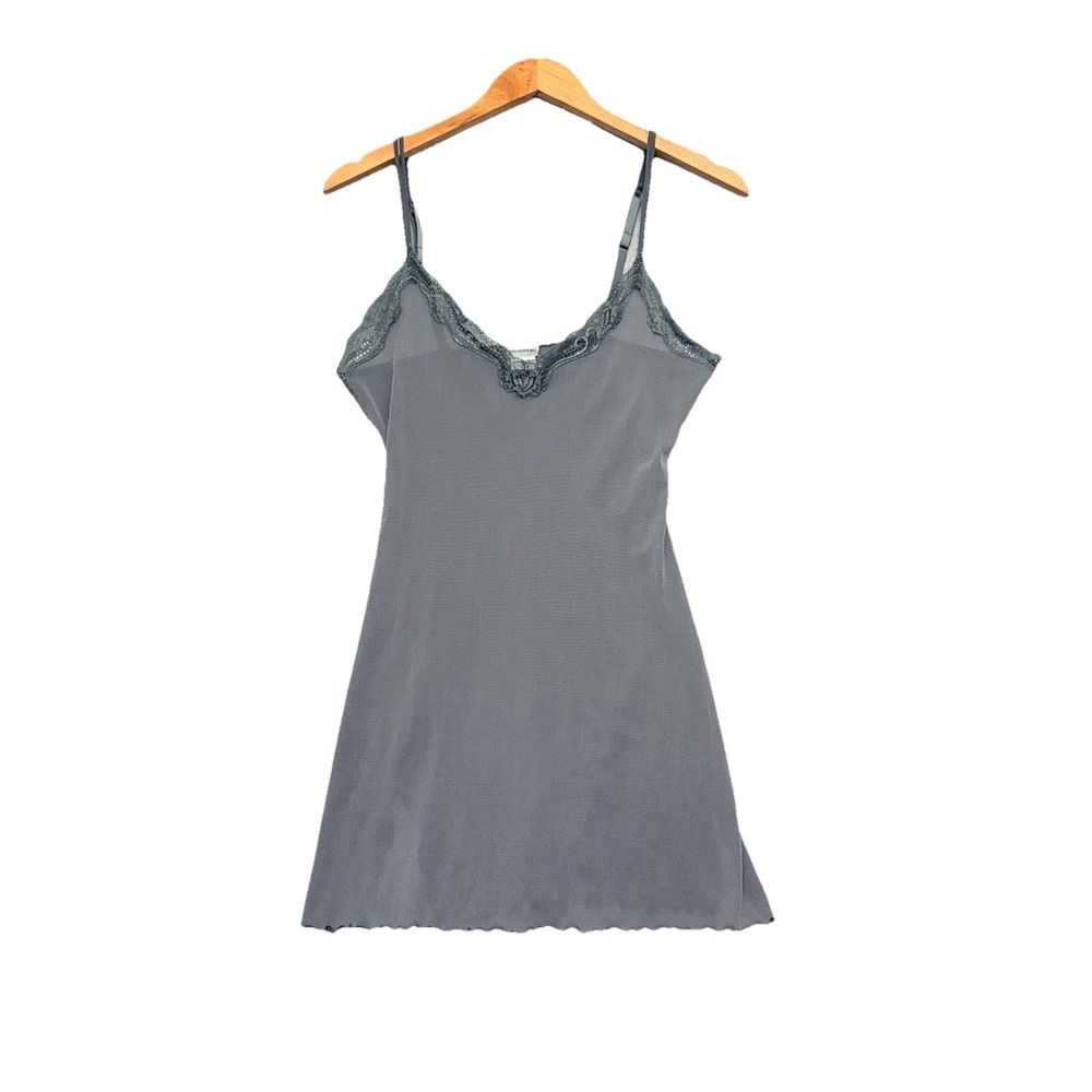 Intimissimi Women M Mesh Lace Cami Y2K Gray Coquette Romantic Lingerie Sheer‎